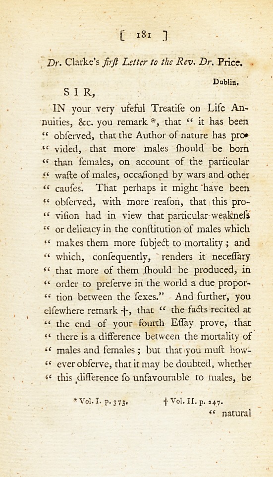 Observations on Some Causes of the Excess of the Mortality of Males above That of Females.