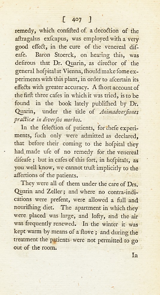 An Account of the Effects of the Astragalus Exscapus Linn. In the Cure of the Venereal Disease.