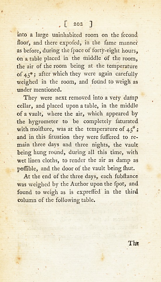 Experiments Made to Determine the Positive and Relative Quantities of Moisture Absorbed from the Atmosphere by Various Substances, under Similar Circumstances.