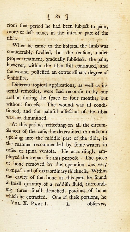 An Account of the Successful Application of the Trepan in a Disease of the Tibia.