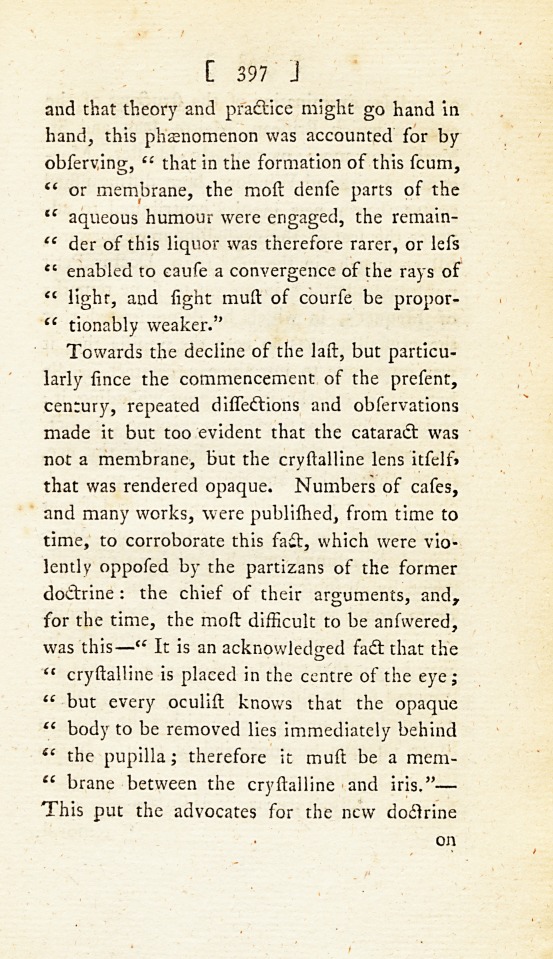 A Critical and Anatomical Examination of the Parts Immediately Interested in the Operation for a Cataract; with an Attempt to Render the Operation Itself, Whether by Depression or Extraction, More Certain and Successful.
