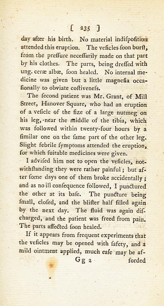 An Account of Two Cases of Pemphigus; to Which Is Added a Fact Relative to the Early Practice of Inoculation of the Small Pox in Wales.