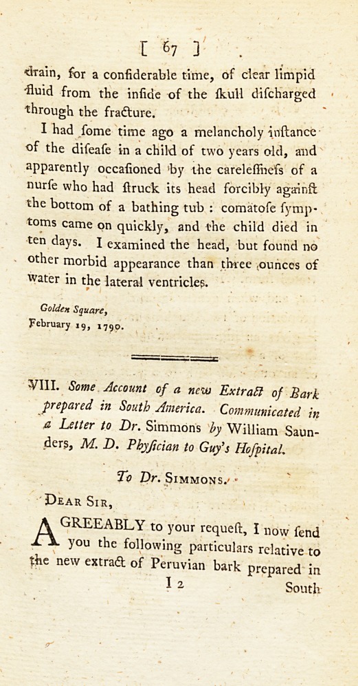 Some Account of a New Extract of Bark Prepared in South America.