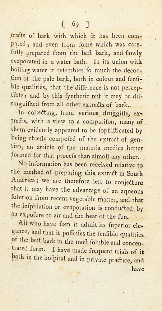 Some Account of a New Extract of Bark Prepared in South America.