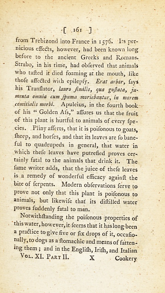 An Account of the Effects of Laurel Water as Observed in the Bodies of Two Persons Who Died at Turin, January 22, 1785.