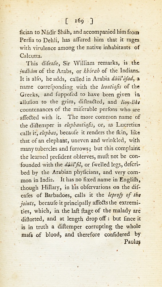 On the Cure of the Elephantiasis: From the Asiatick Researches: Or, Transactions of the Society Instituted in Bengal, for Inquiring into the History and Antiquities, the Arts, Sciences, and Literature of Asia.