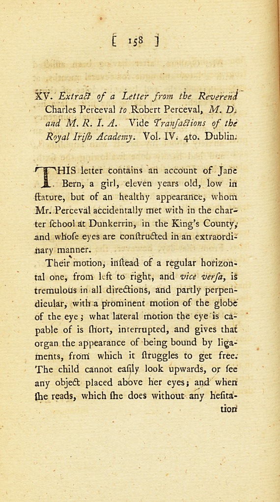 <i>Extract of a Letter from the Reverend</i> Charles Perceval <i>to</i> Robert Perceval, <i>M. D. and M. R. I. A.</i>: From the Transactions of the Royal Irish Academy.