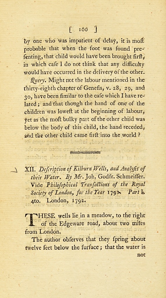 Description of Kilburn Wells, and Analysis of Their Water: From the Philosophical Transactions of the Royal Society of London.