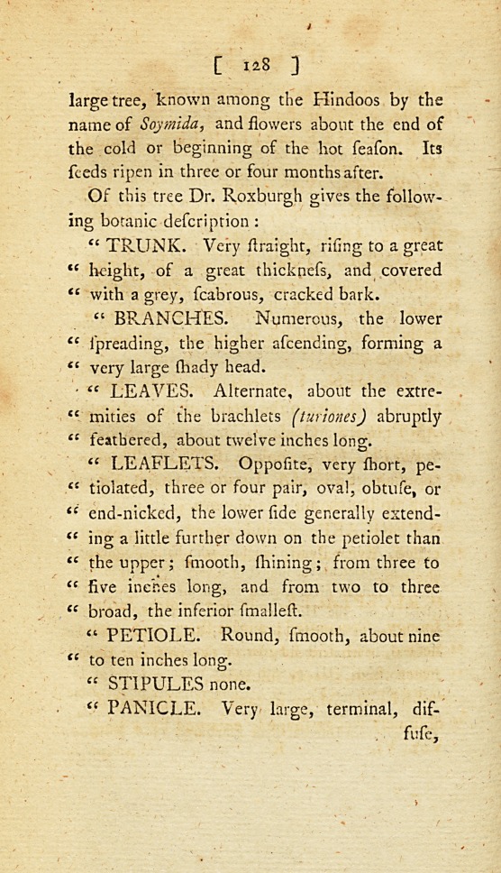 An Account of a New Species of Swietenia (Mahogany); and of Experiments and Observations on Its Bark, Made with a View to Ascertain Its Powers, and to Compare Them with Those of Peruvian Bark, for Which It Is Proposed as a Substitute: Being an Abstract of a Paper on This Subject, Addressed to the Honourable Court of Directors of the United East-India Company.