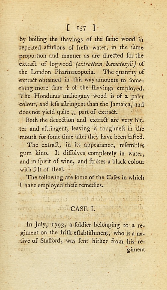 An Account of the Effects of Mahogany Wood in Cases of Diarrhœa: <i>Communicated in a Letter to Mr.</i> John Pearson, <i>Surgeon of the Lock Hospital, and by Him to Dr.</i> Simmons.