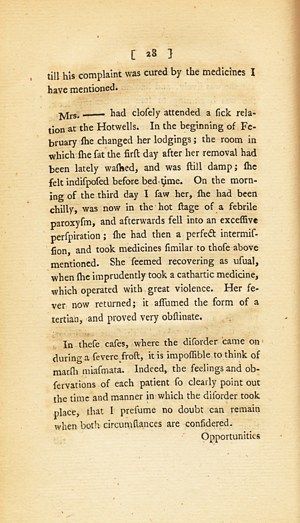 Facts Relative to the Origin of Intermittent Fevers: <i>Communicated in a Letter to Dr.</i> Simmons.