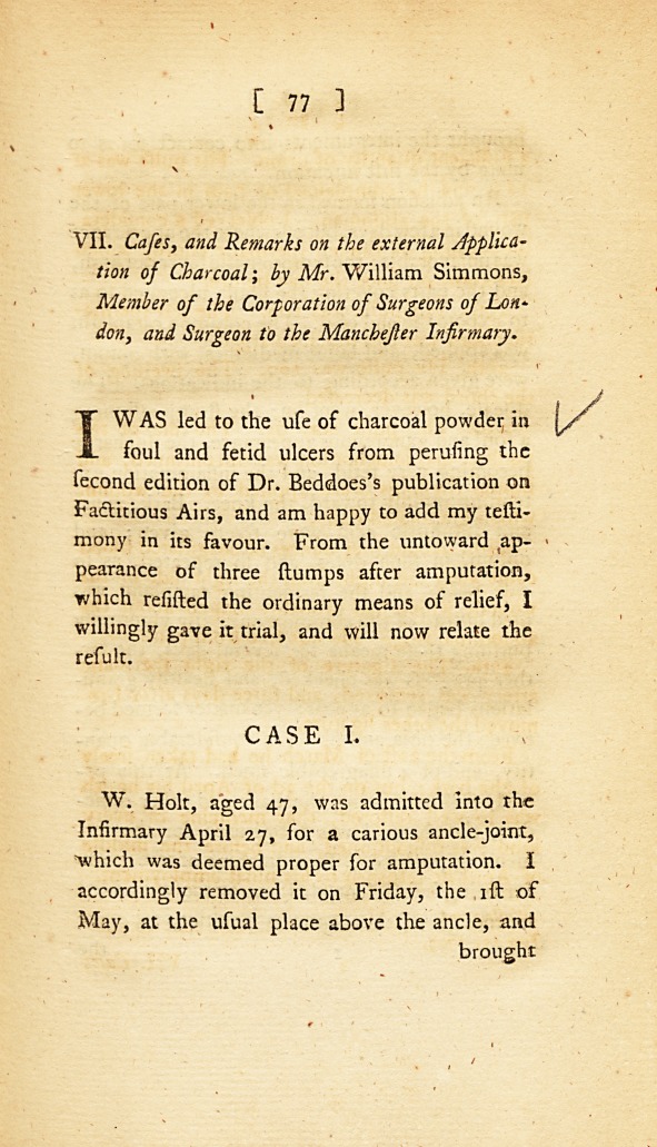 Cases and Remarks on the External Application of Charcoal.