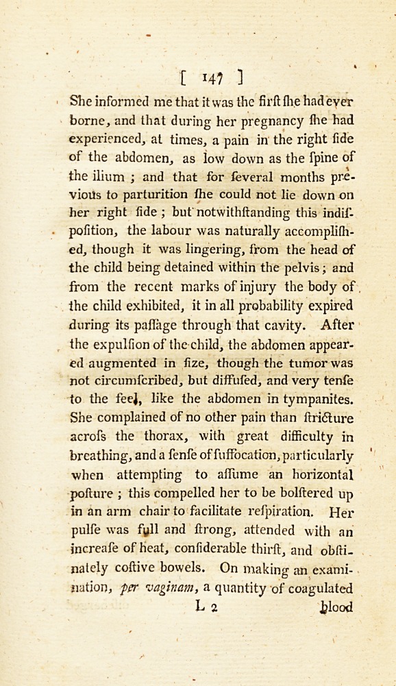 A Case of Ruptured Uterus, with the Appearances on Dissection: <i>Communicated in a Letter to</i> John Clarke, <i>M. D. Physician in London; and by Him to Dr.</i> Simmons.