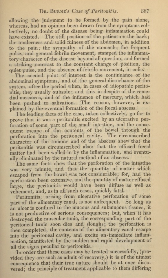 A Case of Peritonitis, with Fœcal Abscess, in Which the Patient Recovered; with Remarks.