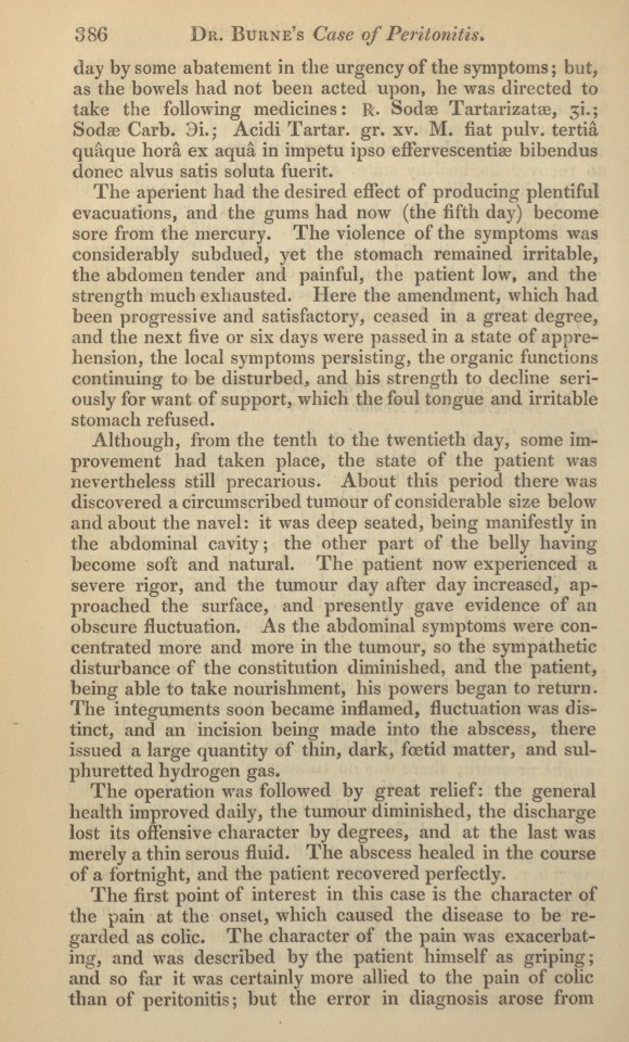 A Case of Peritonitis, with Fœcal Abscess, in Which the Patient Recovered; with Remarks.