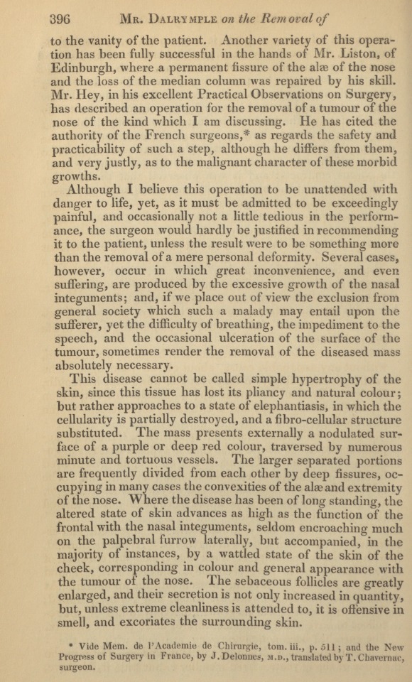 On the Removal of Morbid Enlargements of the Integuments of the Nose.