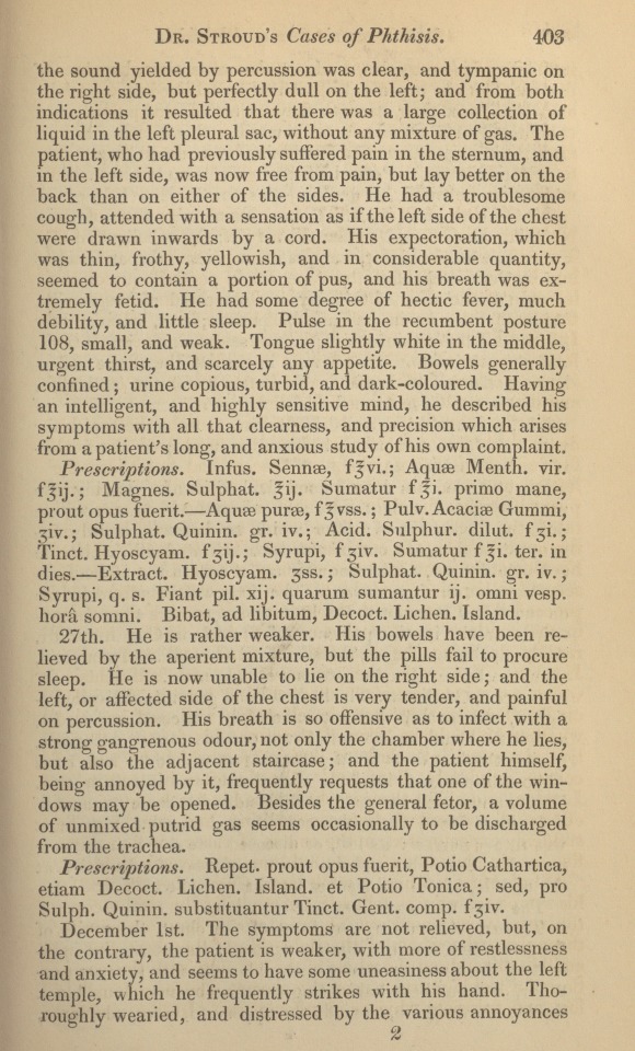 Account of Two Cases of Phthisis, Attended with Peculiar Circumstances.