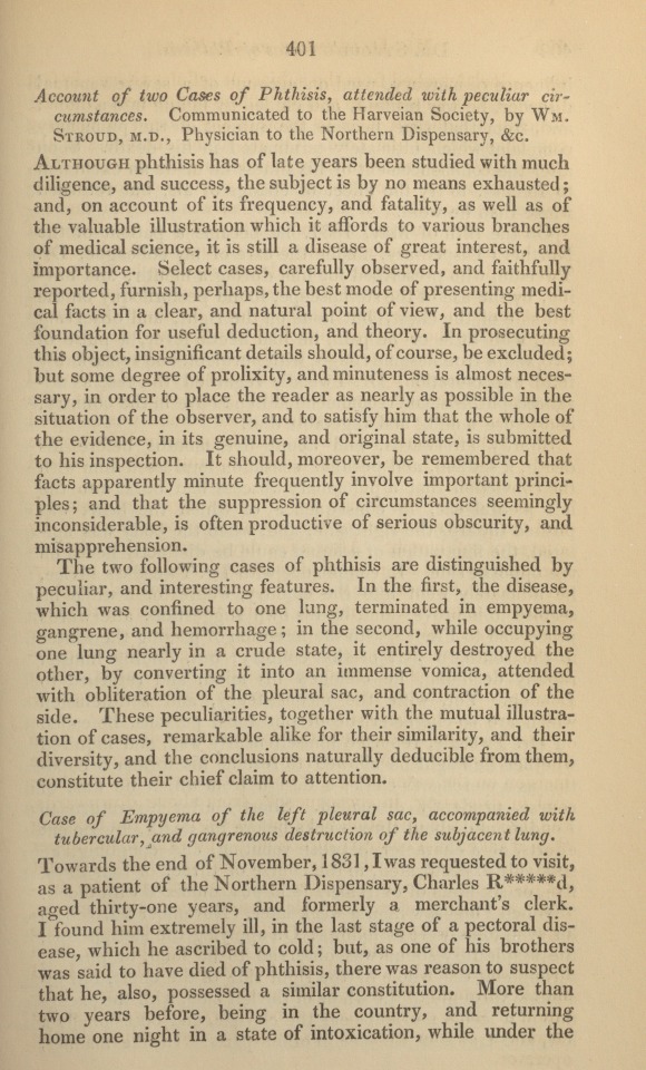 Account of Two Cases of Phthisis, Attended with Peculiar Circumstances.