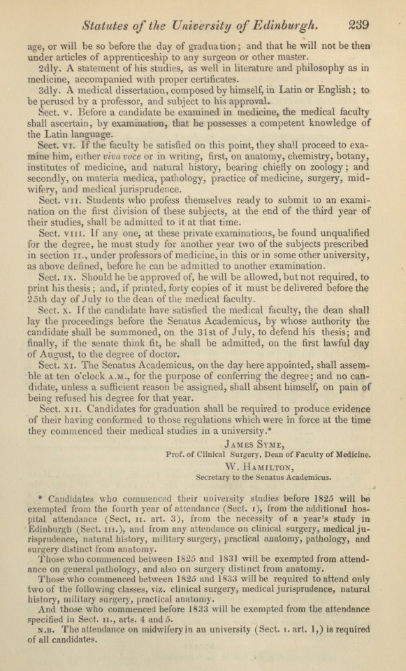 Statutes of the University of Edinburgh, Relative to the Degree of M.D. 1833.