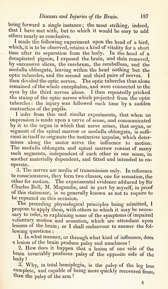 On the Causes of Some of the Symptoms Which Attend Diseases and Injuries of the Brain.