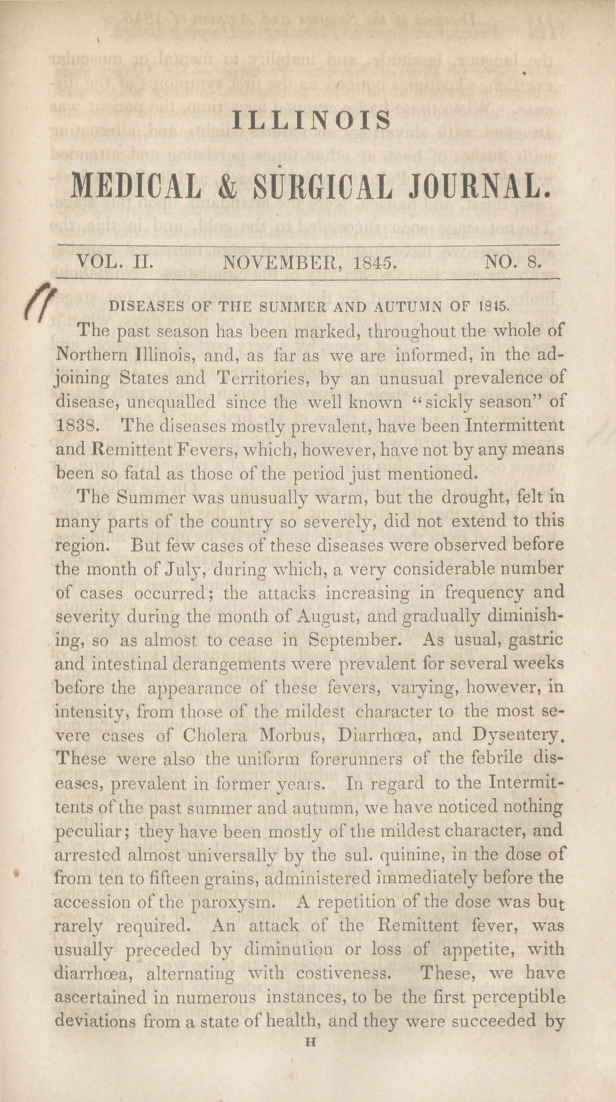 Diseases of the Summer and Autumn of 1845.