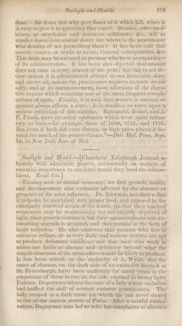 On the Therapeutic Action of Arsenic.