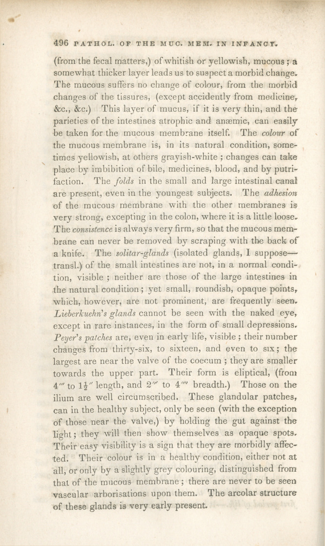 Remarks in Relation to the Pathological Anatomy of the Mucous Membrane of the Intestinal Canal during Infancy.