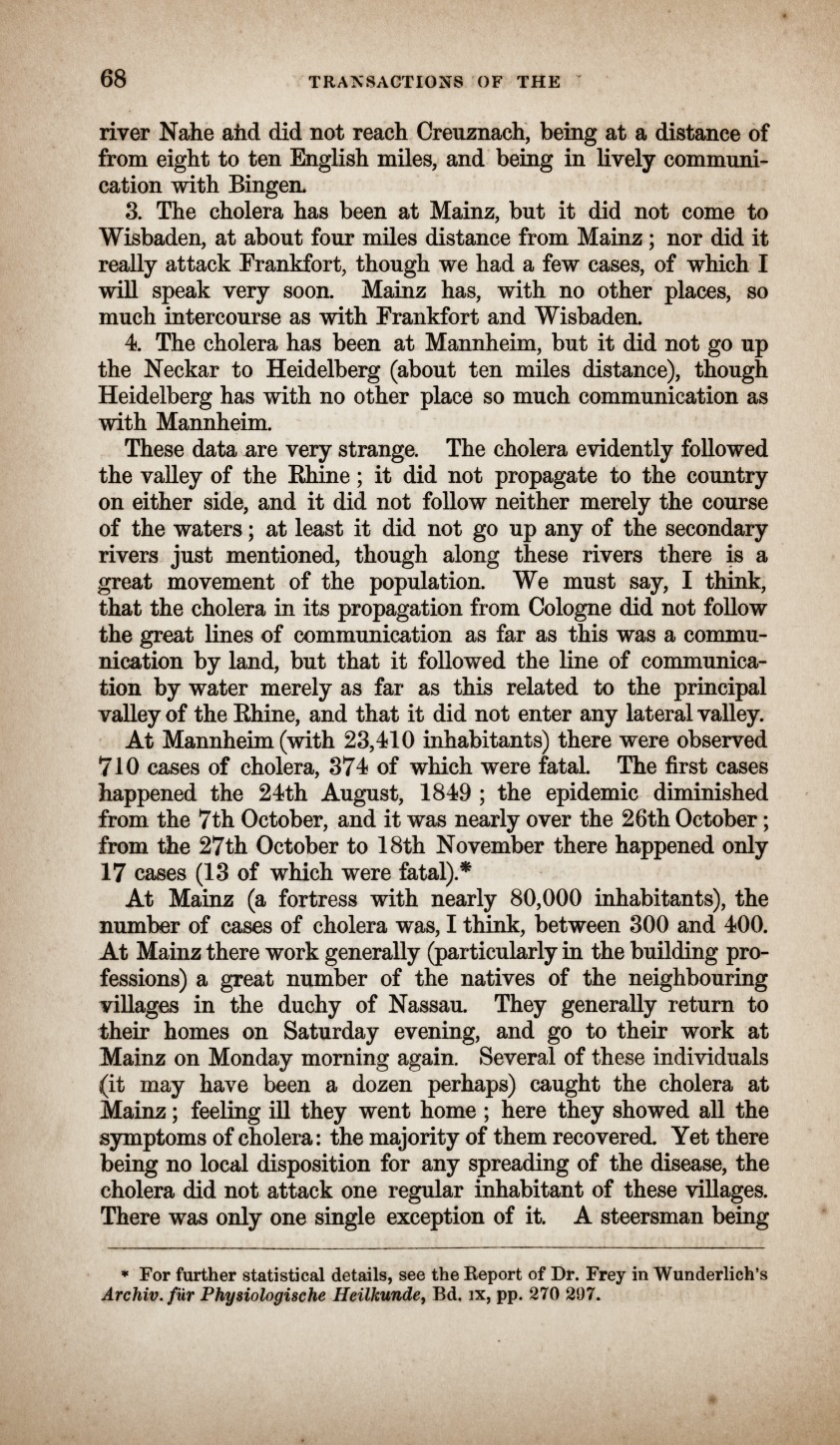 Cholera in Frankfort-On-The-Main.