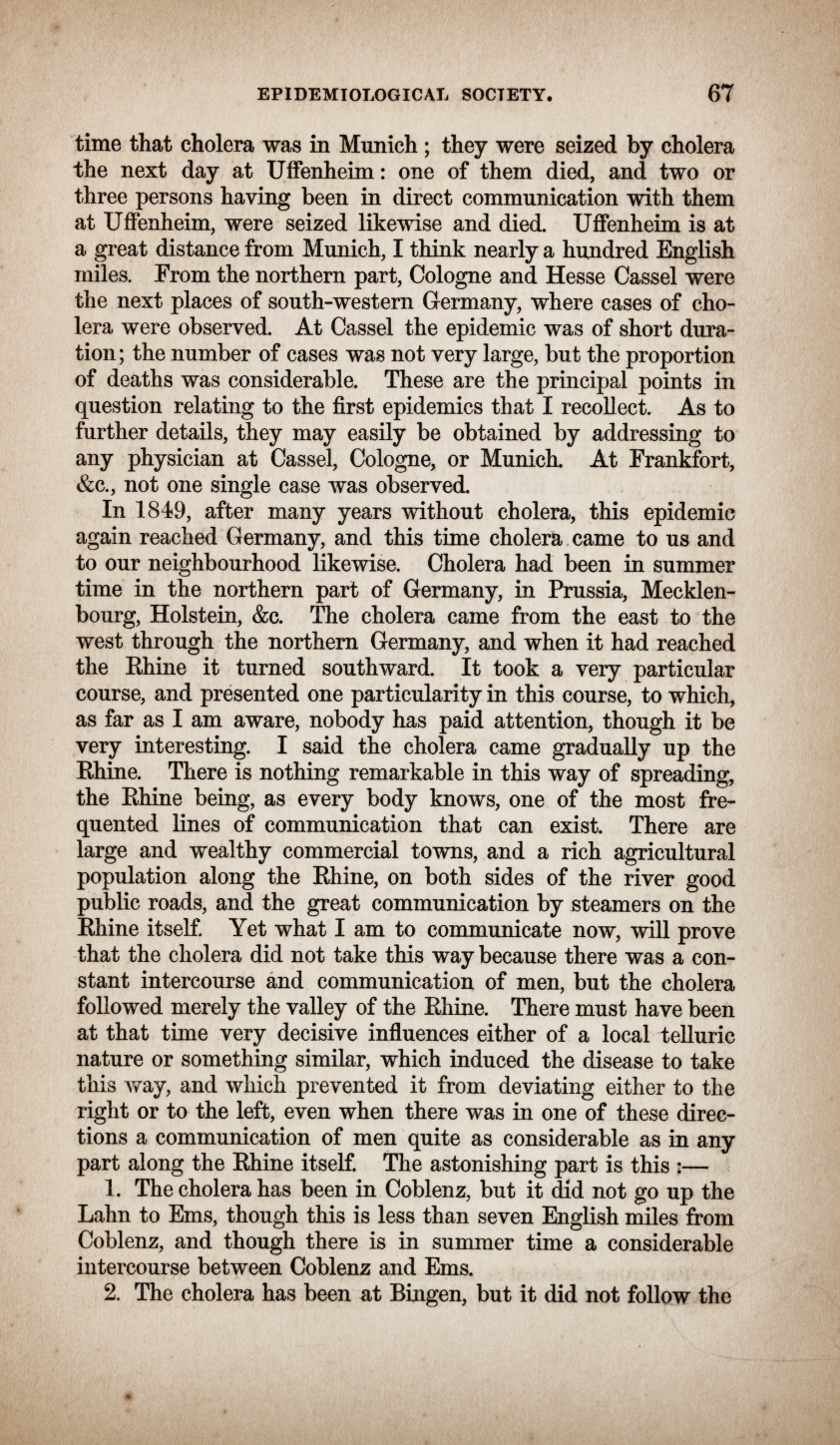 Cholera in Frankfort-On-The-Main.
