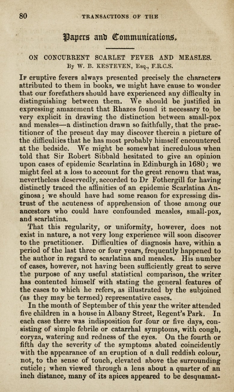 On Concurrent Scarlet Fever and Measles.