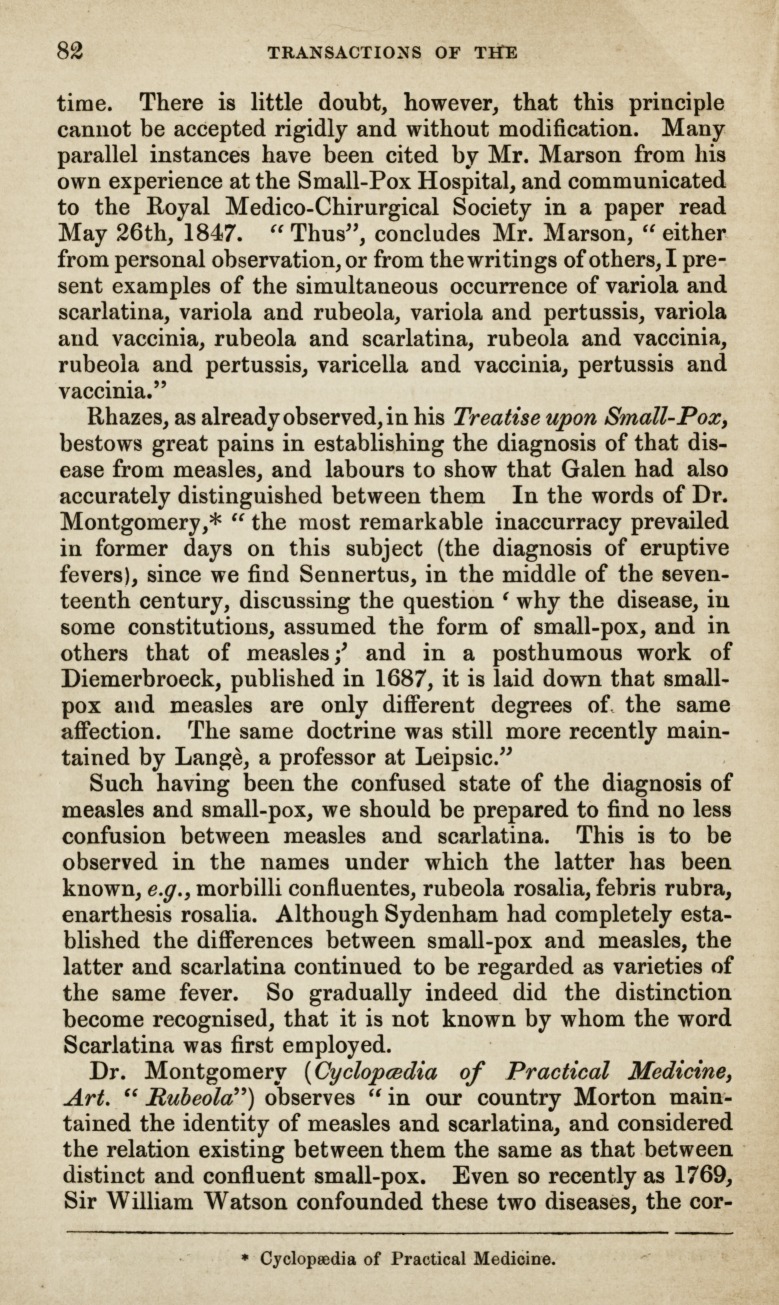 On Concurrent Scarlet Fever and Measles.