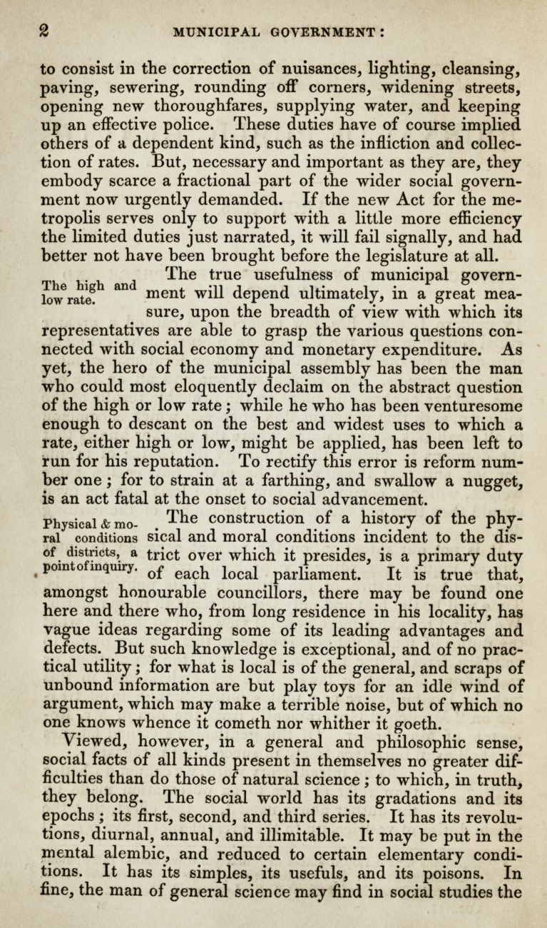 Municipal Government: Its True Sphere and Duties.