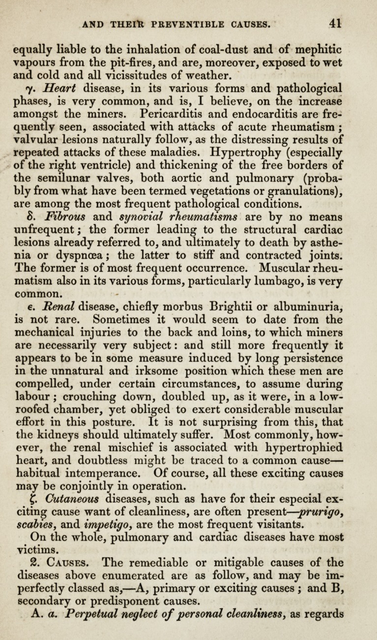 Diseases of Colliery Operatives in South Lancashire.