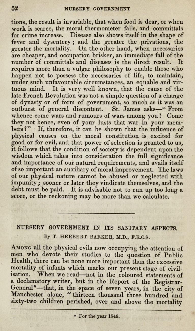 Nursery Government in Its Sanitary Aspects.