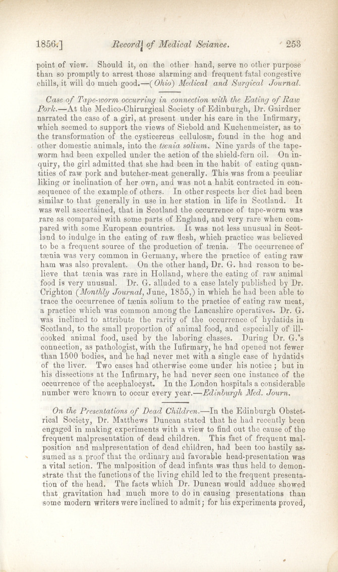 Chloroform in Intermittent Fever.