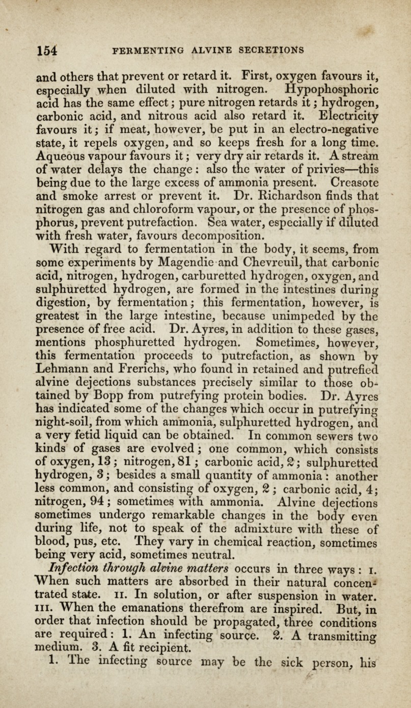 Fermenting Alvine Excretions as a Source of Disease.