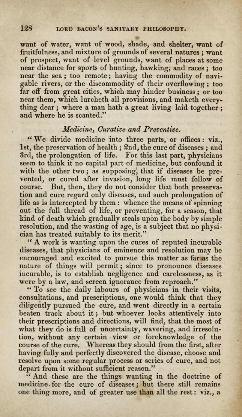 Lord Bacon's Sanitary Philosophy.