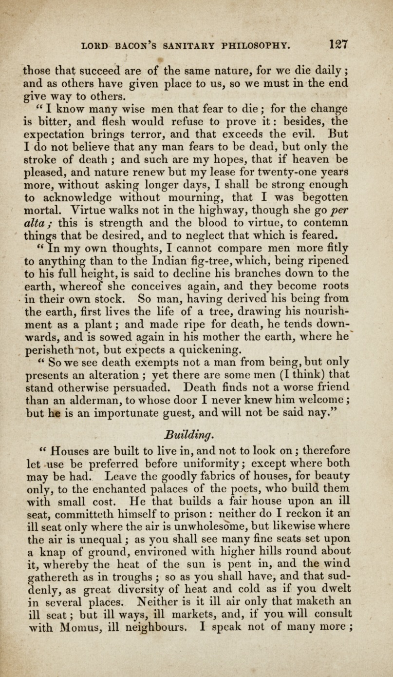 Lord Bacon's Sanitary Philosophy.