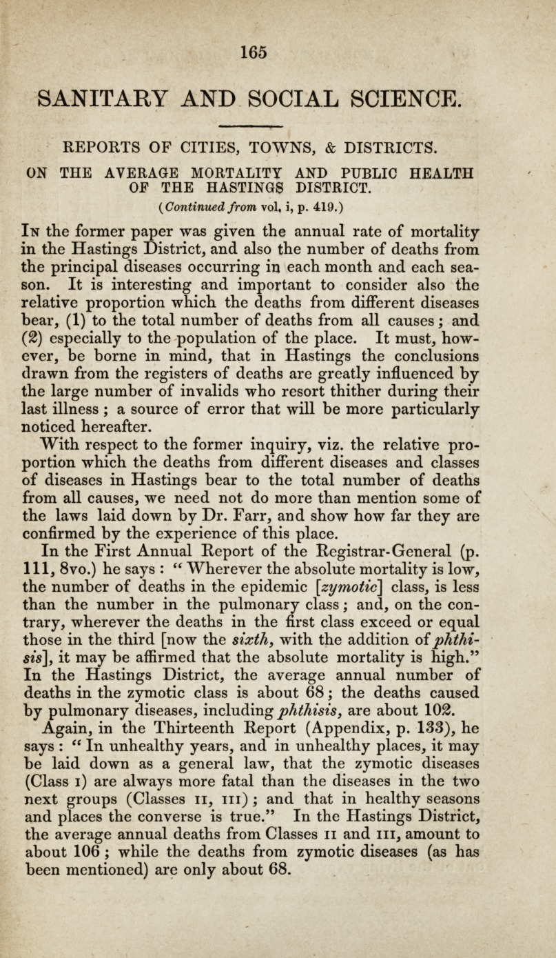 Reports on Cities, Towns, and Districts.