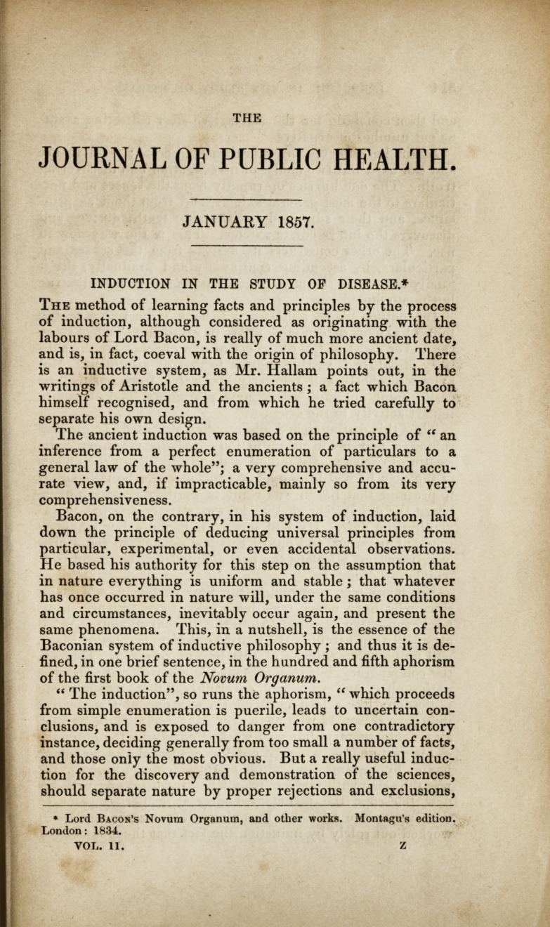 Induction in the Study of Disease.