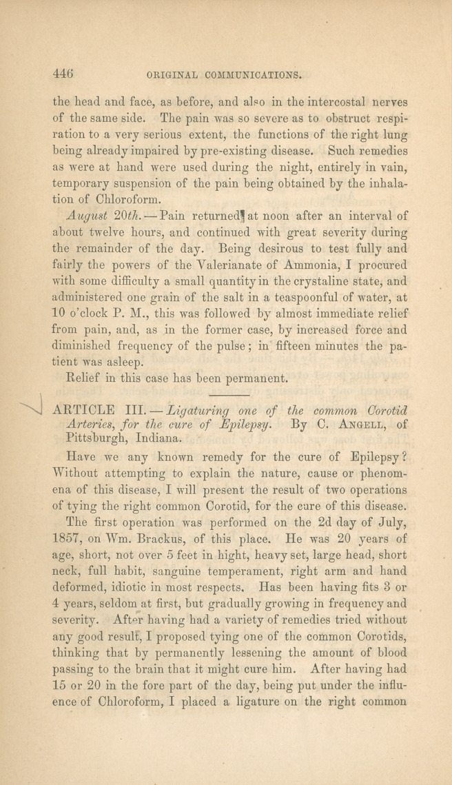 Valerianate of Ammonia in the Treatment of Neuralgia.