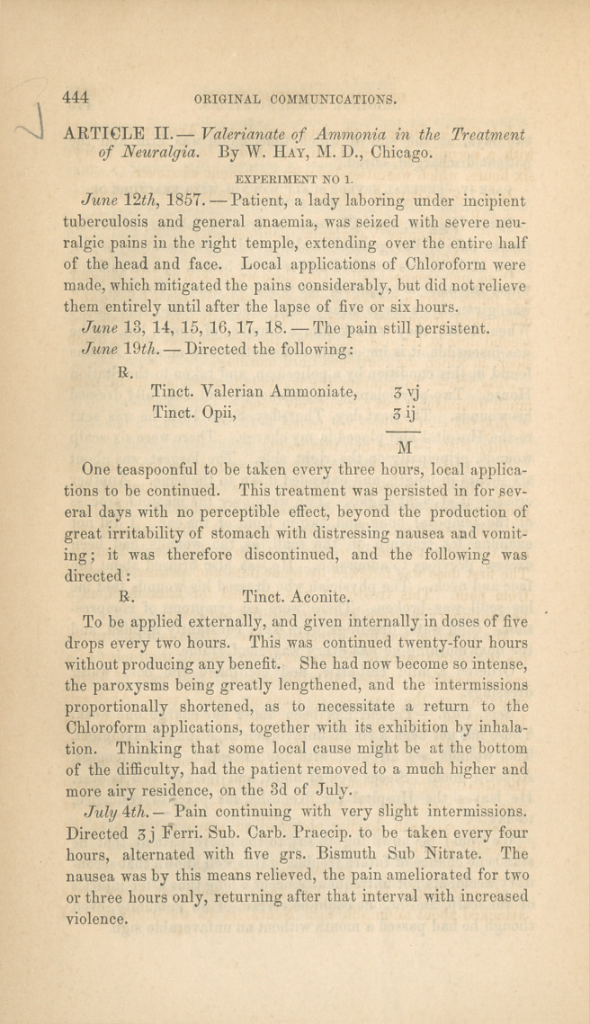 Valerianate of Ammonia in the Treatment of Neuralgia.