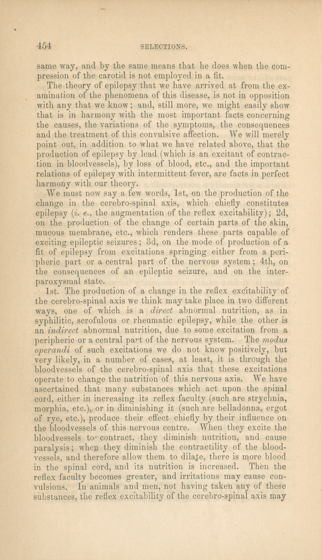 Dr. Edward Brown-Sequard's Experimental and Clinical Researches-Epilepsy.