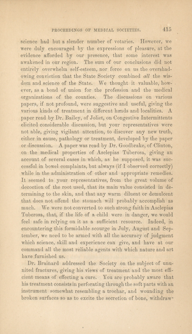 Report of Representatives from Rock Island Medical Society on the Proceedings of the State Medical Society.