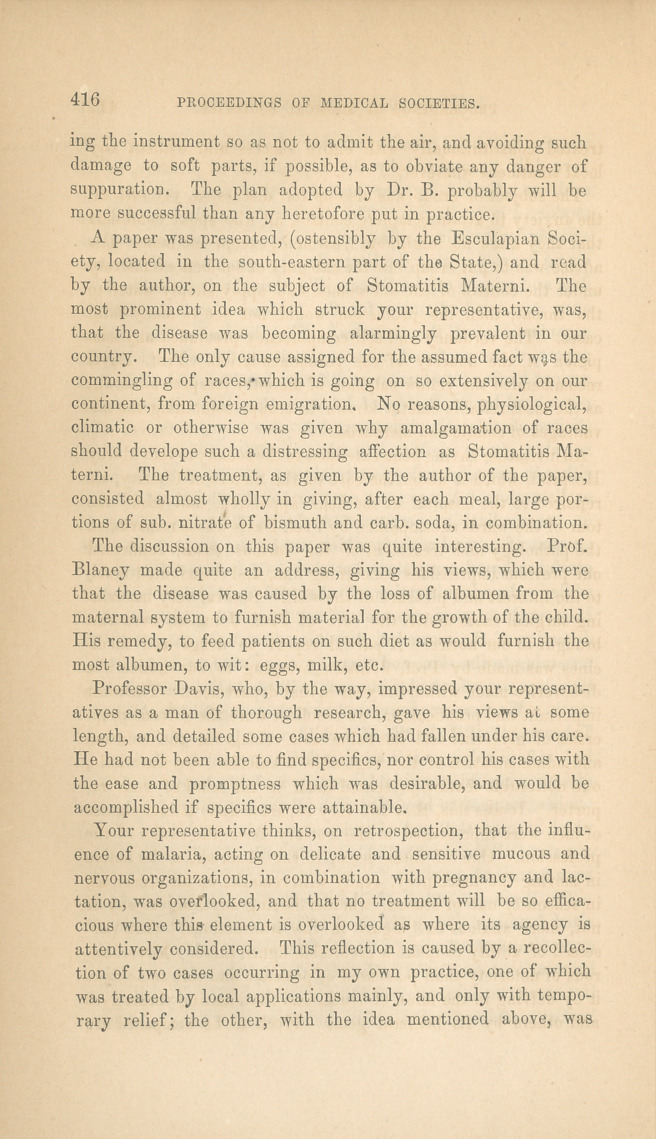 Report of Representatives from Rock Island Medical Society on the Proceedings of the State Medical Society.