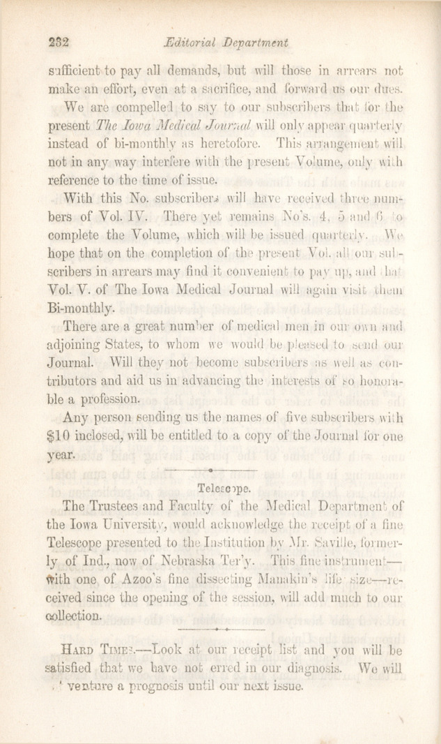 College Matters, Telescope, N. W. Review.