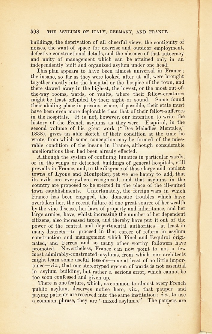 The Asylums of Italy, Germany, and France, &c.