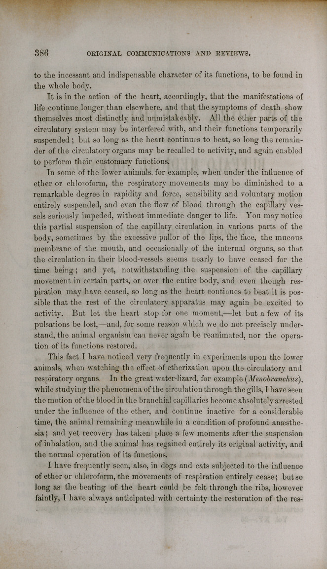 The Physiology of the Circulation: A Course of Lectures Delivered at the College of Physicians and Surgeons, New York, in the Fall Term of 1859.