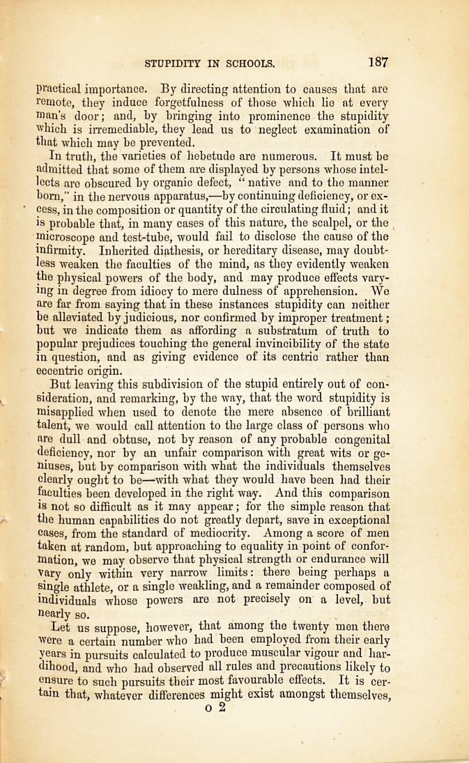 On the Artificial Production of Stupidity in Schools.