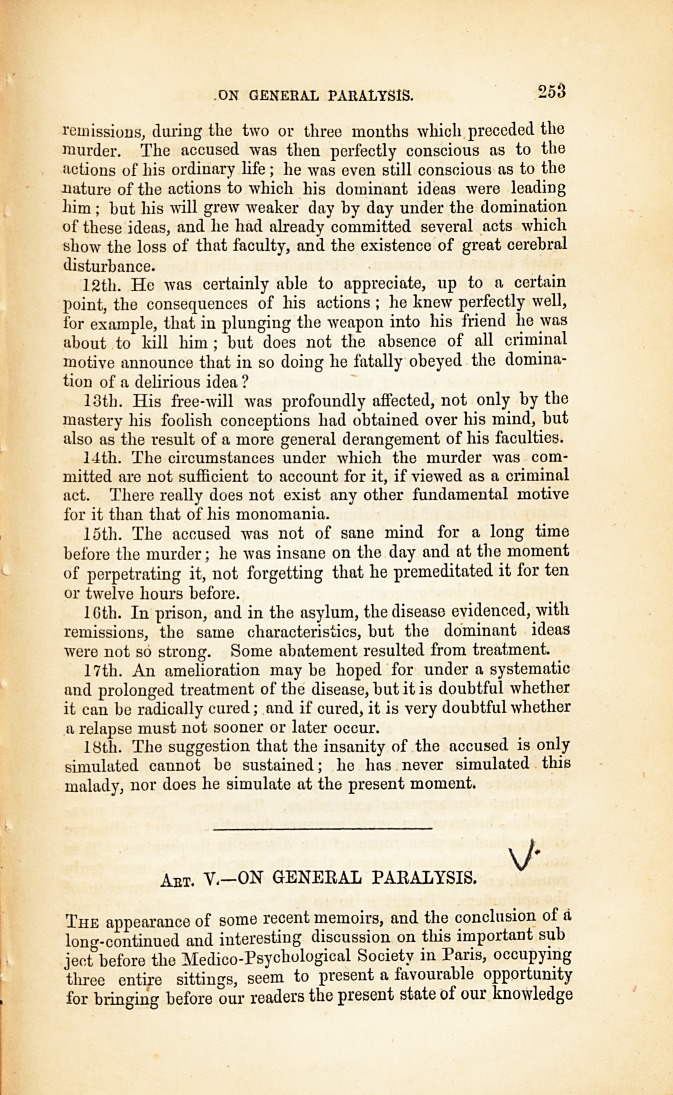 On General Paralysis.